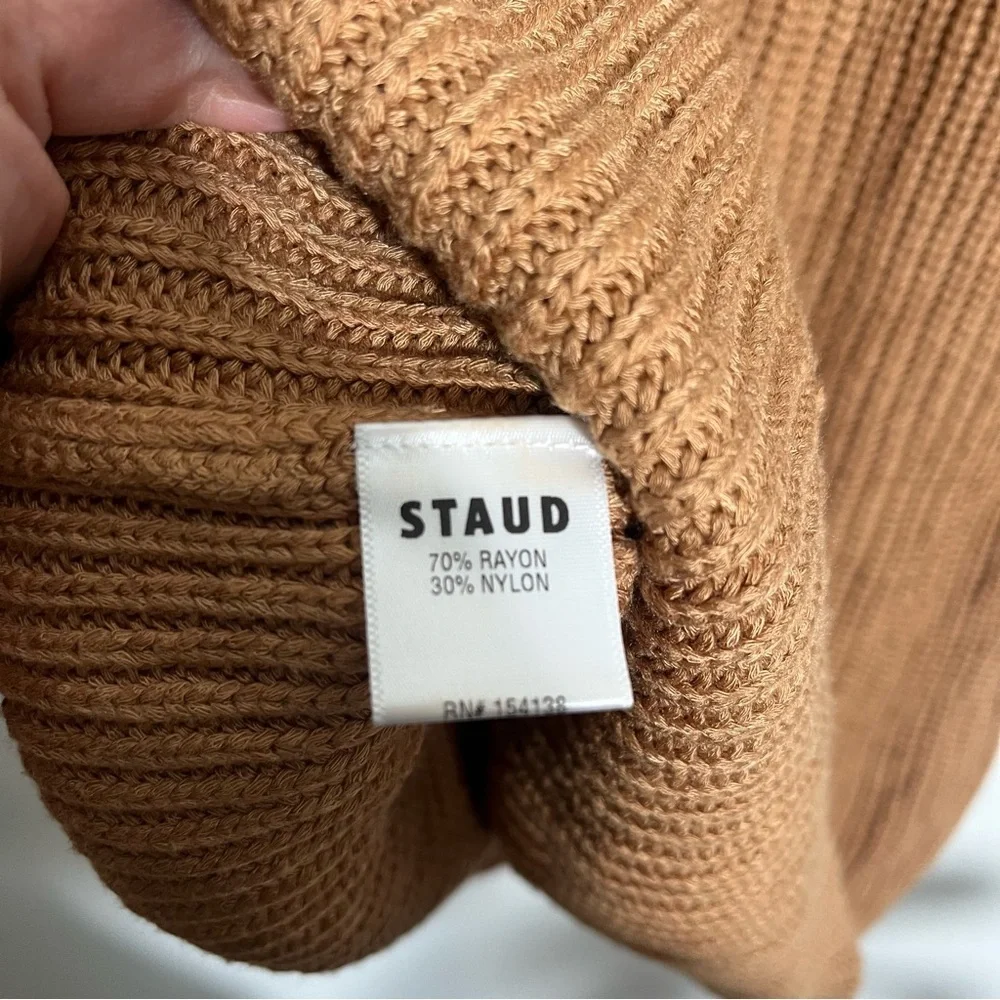 STAUD Marylebone Knit Sweater Dress‎ in Camel - Picture 10 of 11